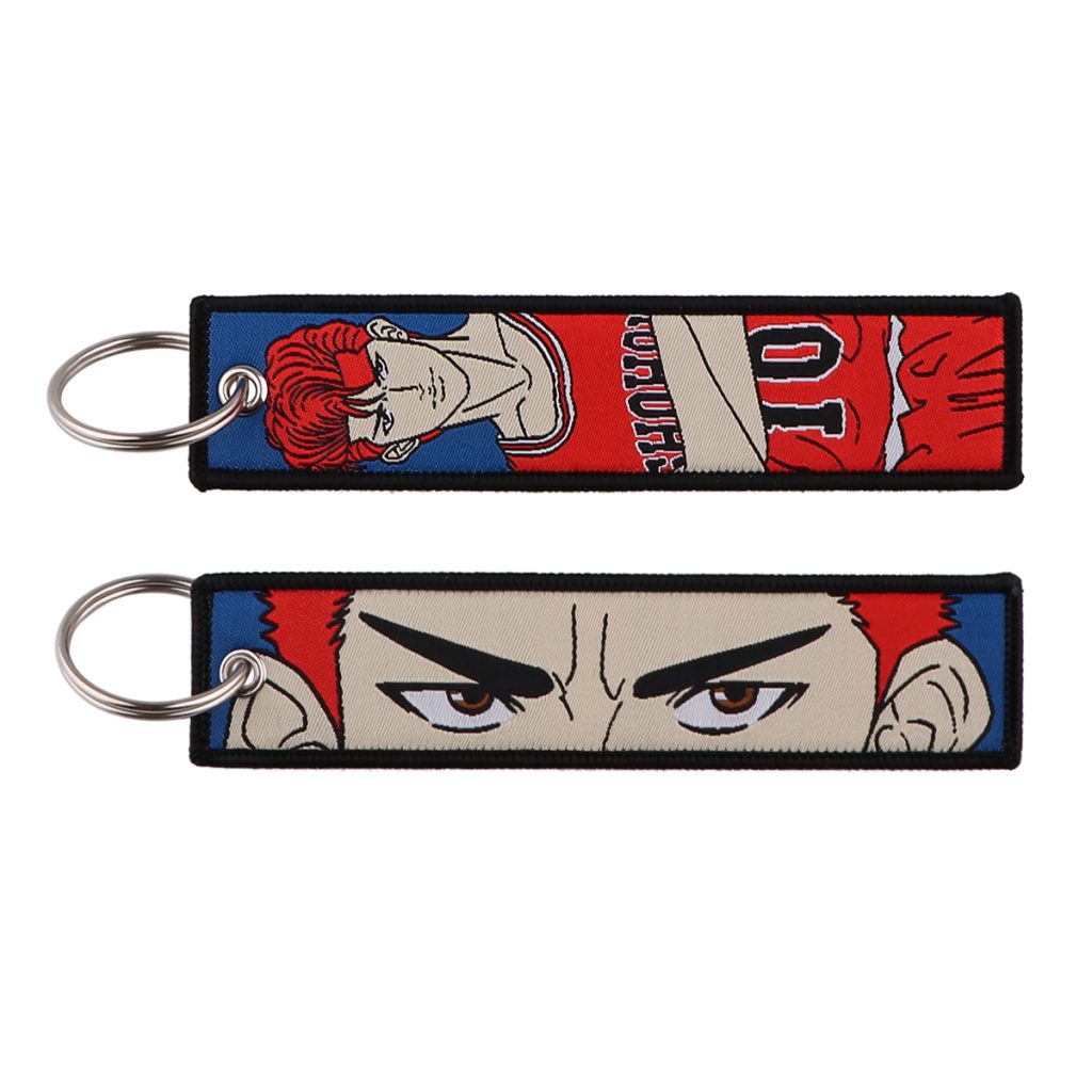 Anime SLAM DUNK Key Tag Embroidery Keychain for Motorcycles Cool Men Women Key Fobs Holder Keyring 1 - Slam Dunk Shop