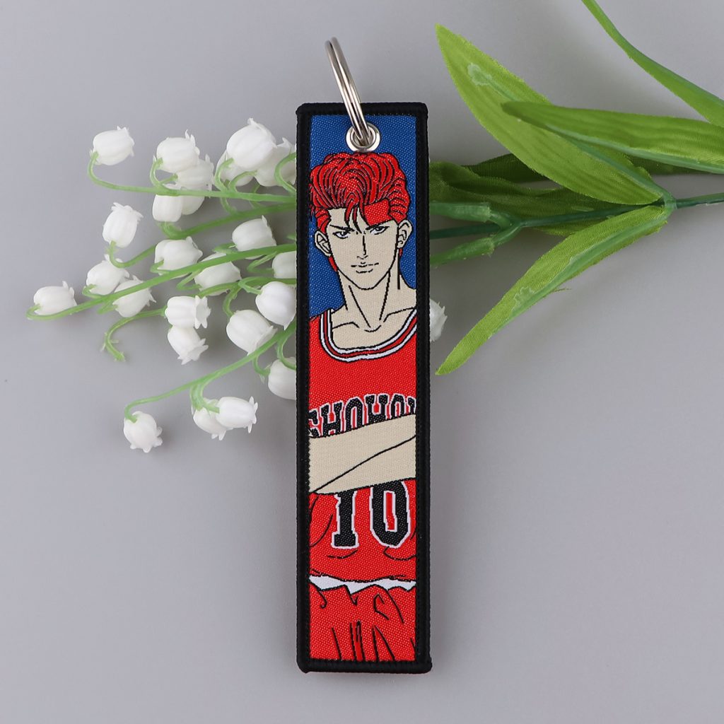 Anime SLAM DUNK Key Tag Embroidery Keychain for Motorcycles Cool Men Women Key Fobs Holder Keyring 4 - Slam Dunk Shop