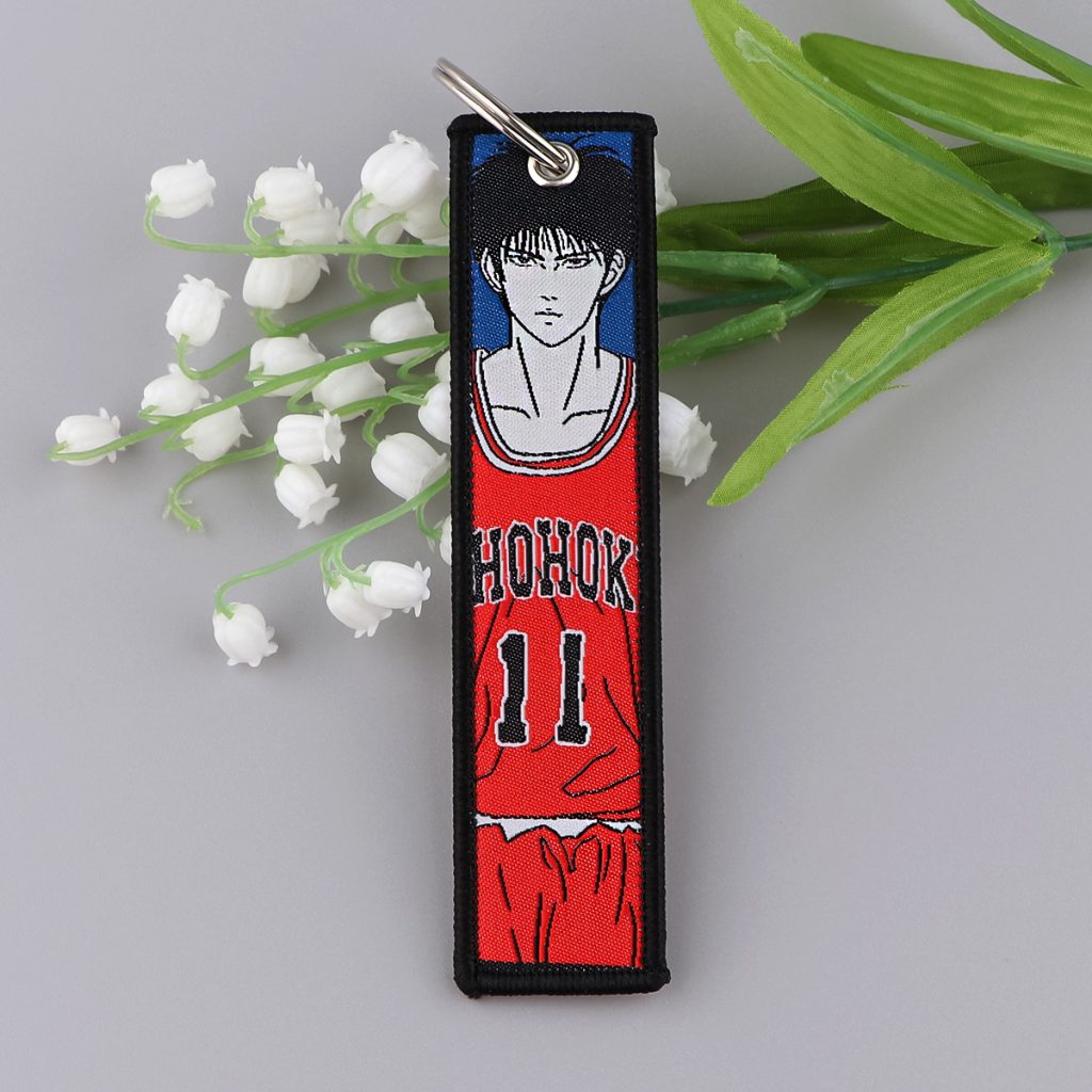 Anime SLAM DUNK Key Tag Embroidery Keychain for Motorcycles Cool Men Women Key Fobs Holder Keyring 5 - Slam Dunk Shop