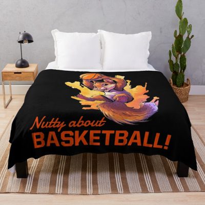 Slam Dunk Squirrel: Aerial Acrobatics Unleashed Throw Blanket Official Slam Dunk Merch