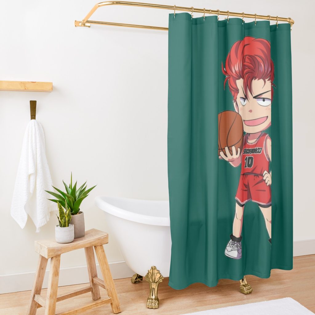 Slam Dunk Chibi Hanamichi Sakuragi Shower Curtain Official Slam Dunk Merch